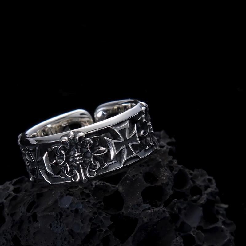 Wholesale Retro Cross Hip-hop Punk Style Open Ring
